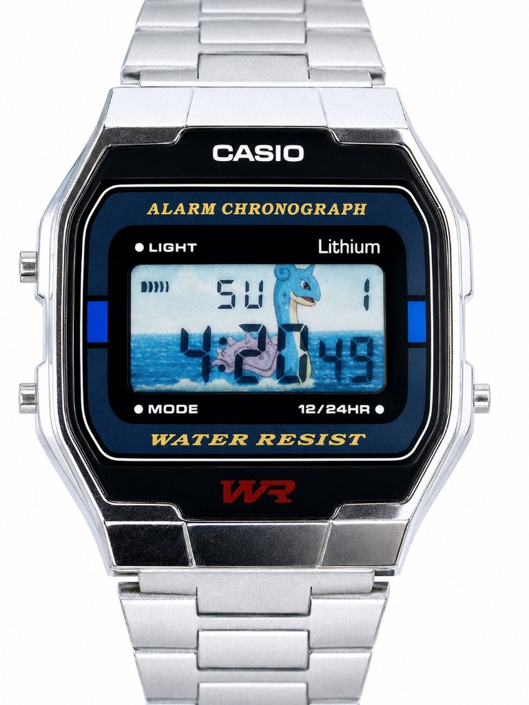 Casio A163W - modded background - Pokémon Lapras, Overige materialen, Polshorloge, Overige materialen, Nieuw