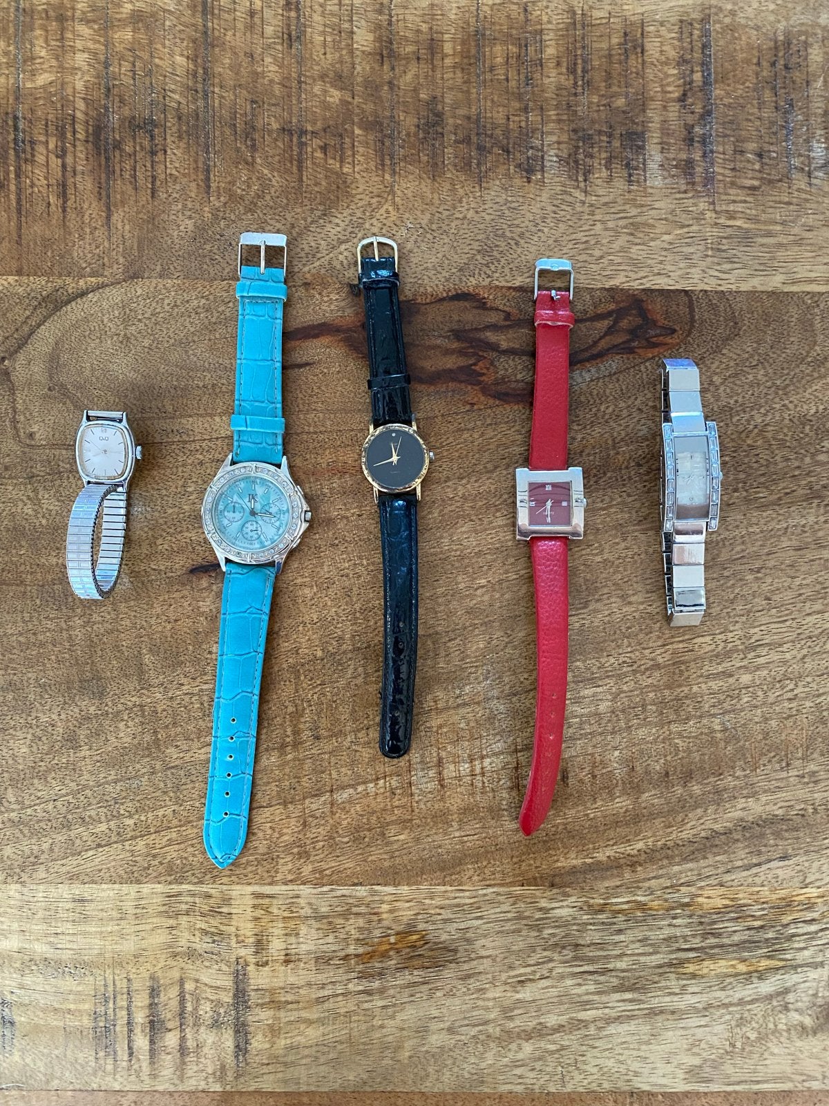 Set van 5 Dames Polshorloges - Diverse Merken en Stijlen, Staal, Polshorloge, Met strass, Ophalen