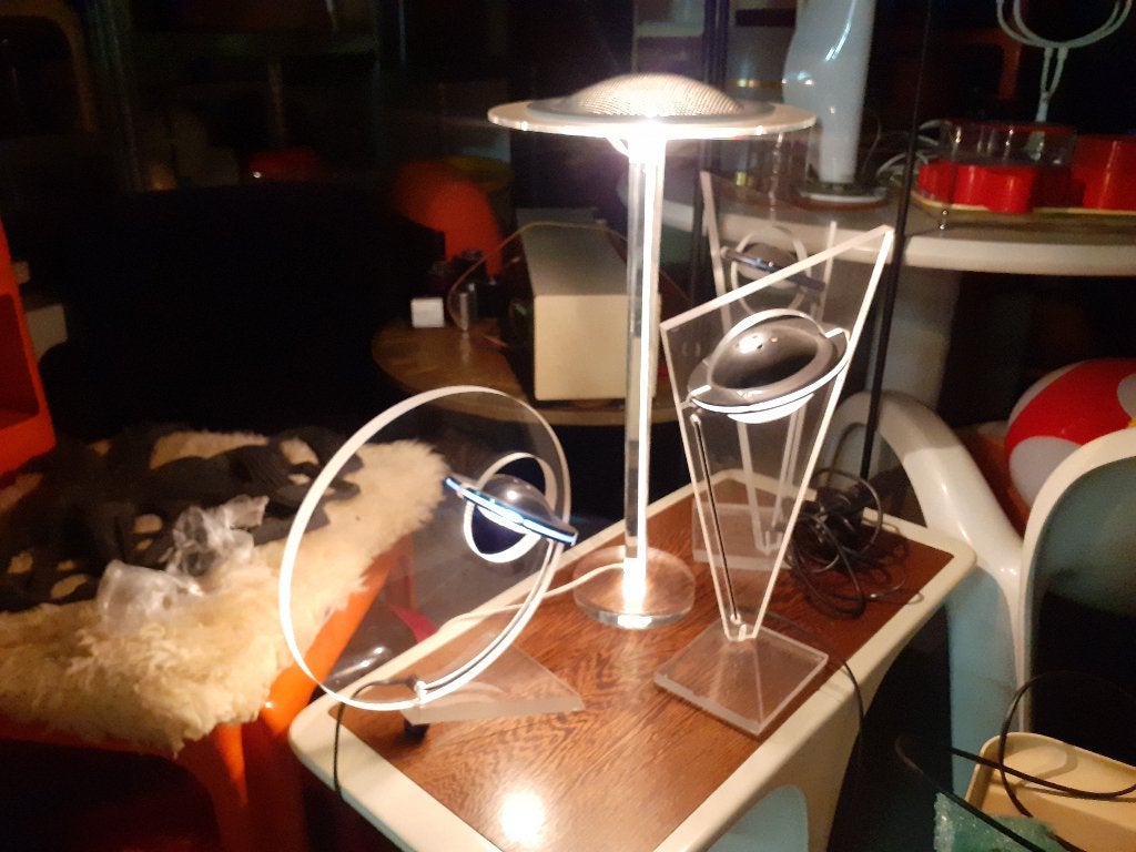 Space age design plexi jaren 80 tafellamp diverse retro, Ophalen of Verzenden, Huis en Inrichting
