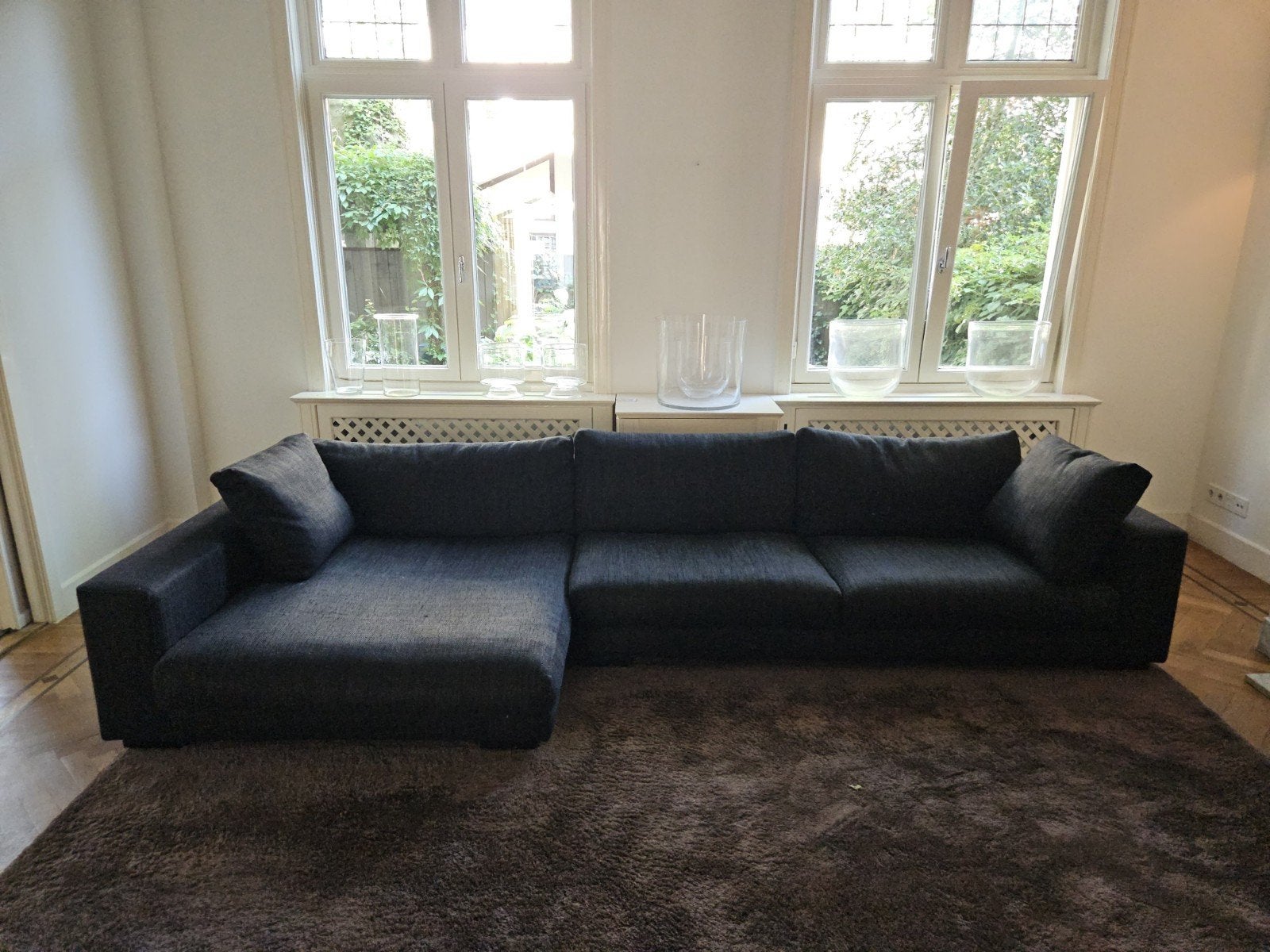 Minotti hoekbank, Ophalen, Zo goed als nieuw, Stof, Design