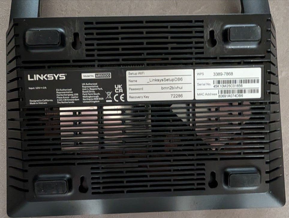 Linksys Velop MX5500 WiFi 6 Mesh Systeem met MR5500 Router, Ophalen, Zo goed als nieuw, Router, Linksys