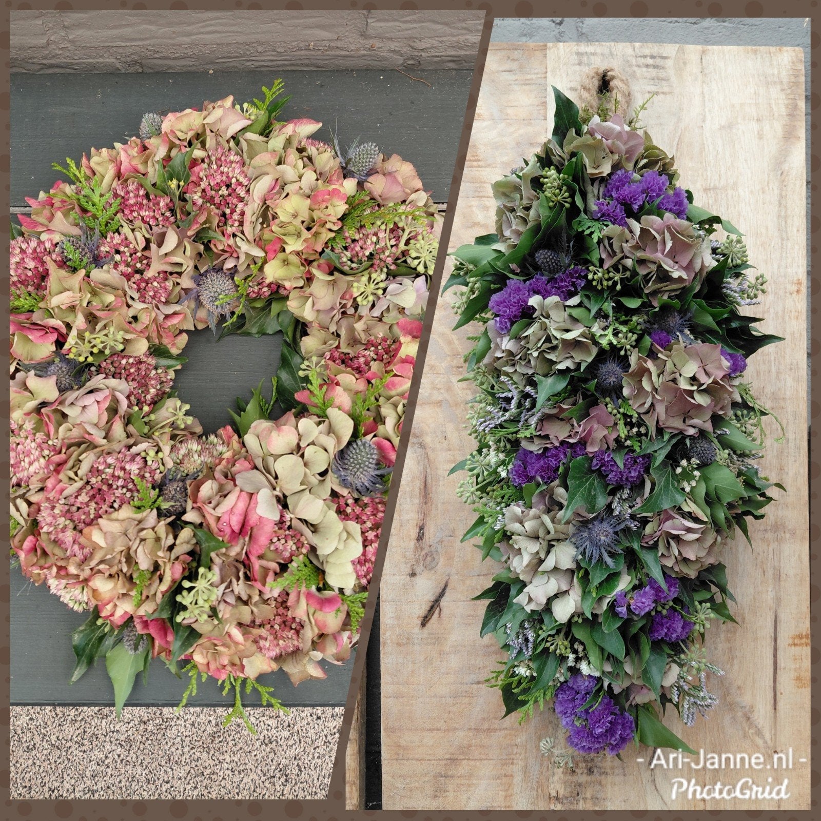 Volle, verse krans, toef, groendecoratie, hortensia, Nieuw, Ophalen of Verzenden, Overige typen, Gemaalweg 12b Rutten