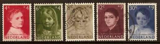 Nederland NVPH nr 702/6 gestempeld Kinderpostzegels 1957, Postzegels en Munten, Postzegels | Nederland, Ophalen of Verzenden, Na 1940