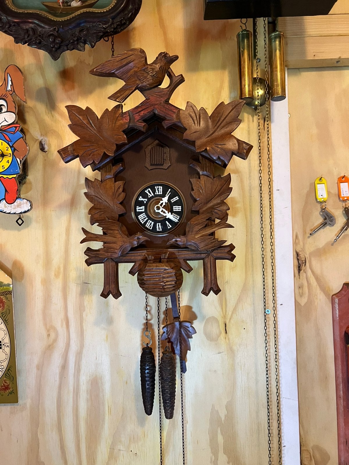 Koekoeksklok met bewegende vogels, Antiek en Kunst, Ophalen of Verzenden