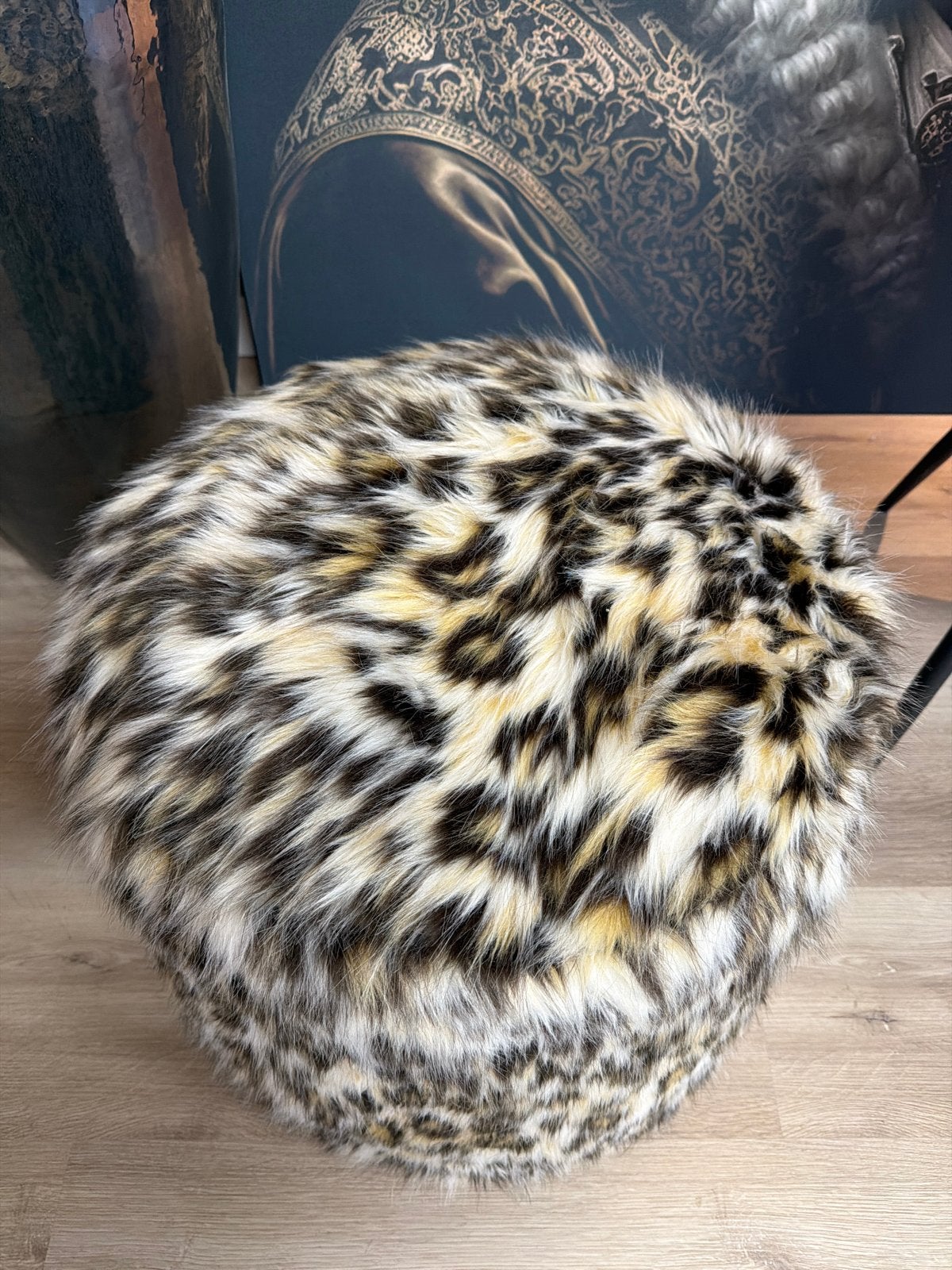 Luxe van Roon Poef met Luipaardprint - 50x50 cm, Rond, Nieuw, Minder dan 50 cm, Ophalen of Verzenden