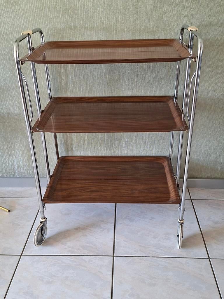 Opklapbaar serveerwagen vintage, Huis en Inrichting, Ophalen, Gebruikt