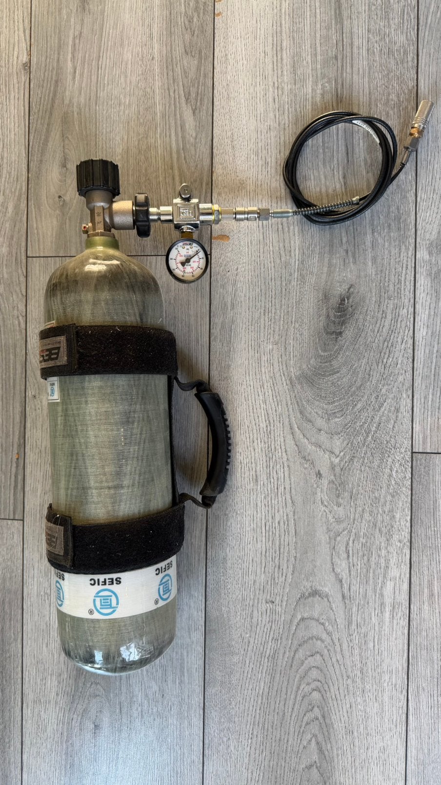Persluchtfles carbon 300bar 4,7 liter, Ophalen, Zo goed als nieuw