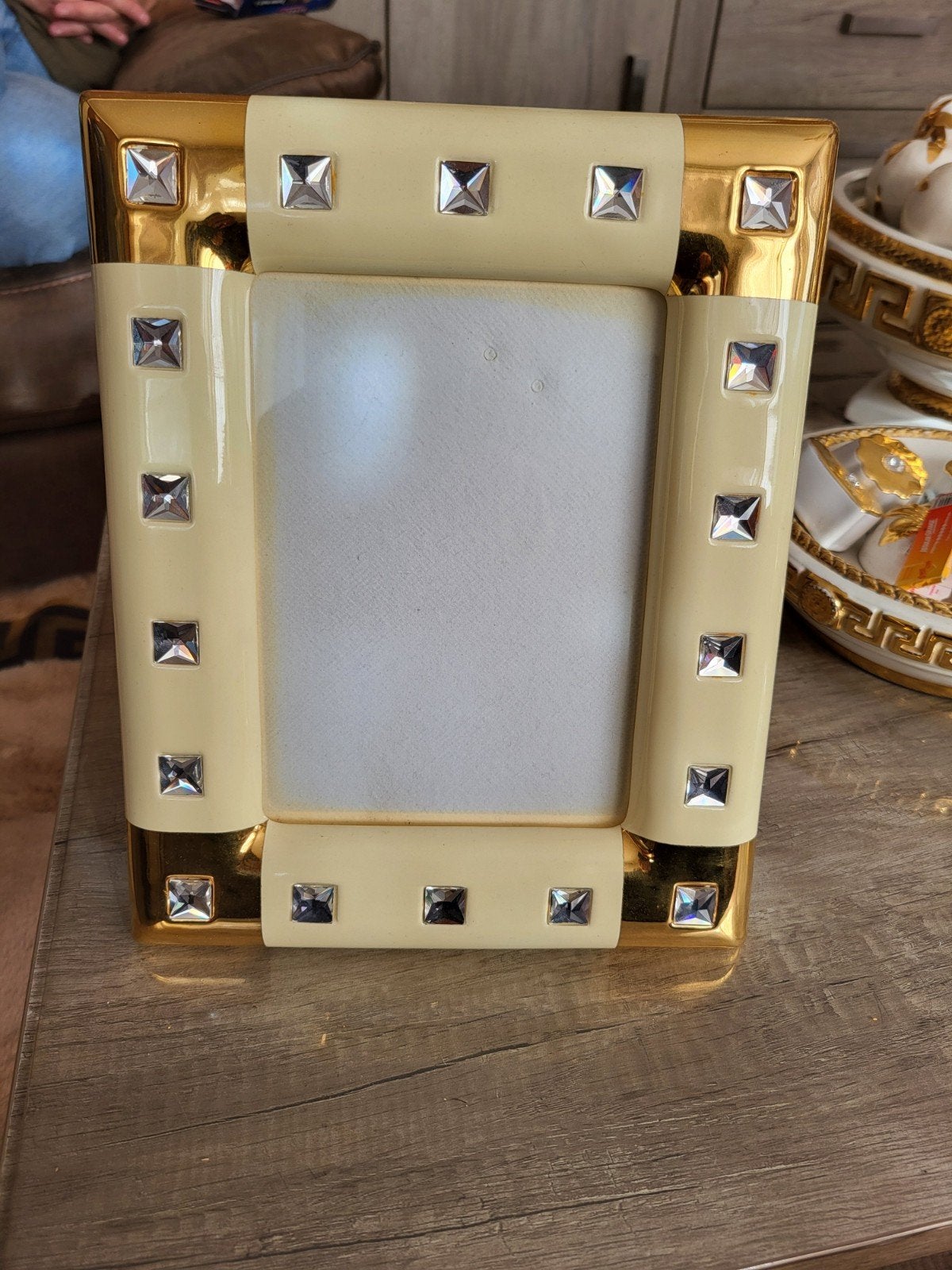 mooie Italiaanse fotolijst crème goud, Antiek en Kunst, Ophalen