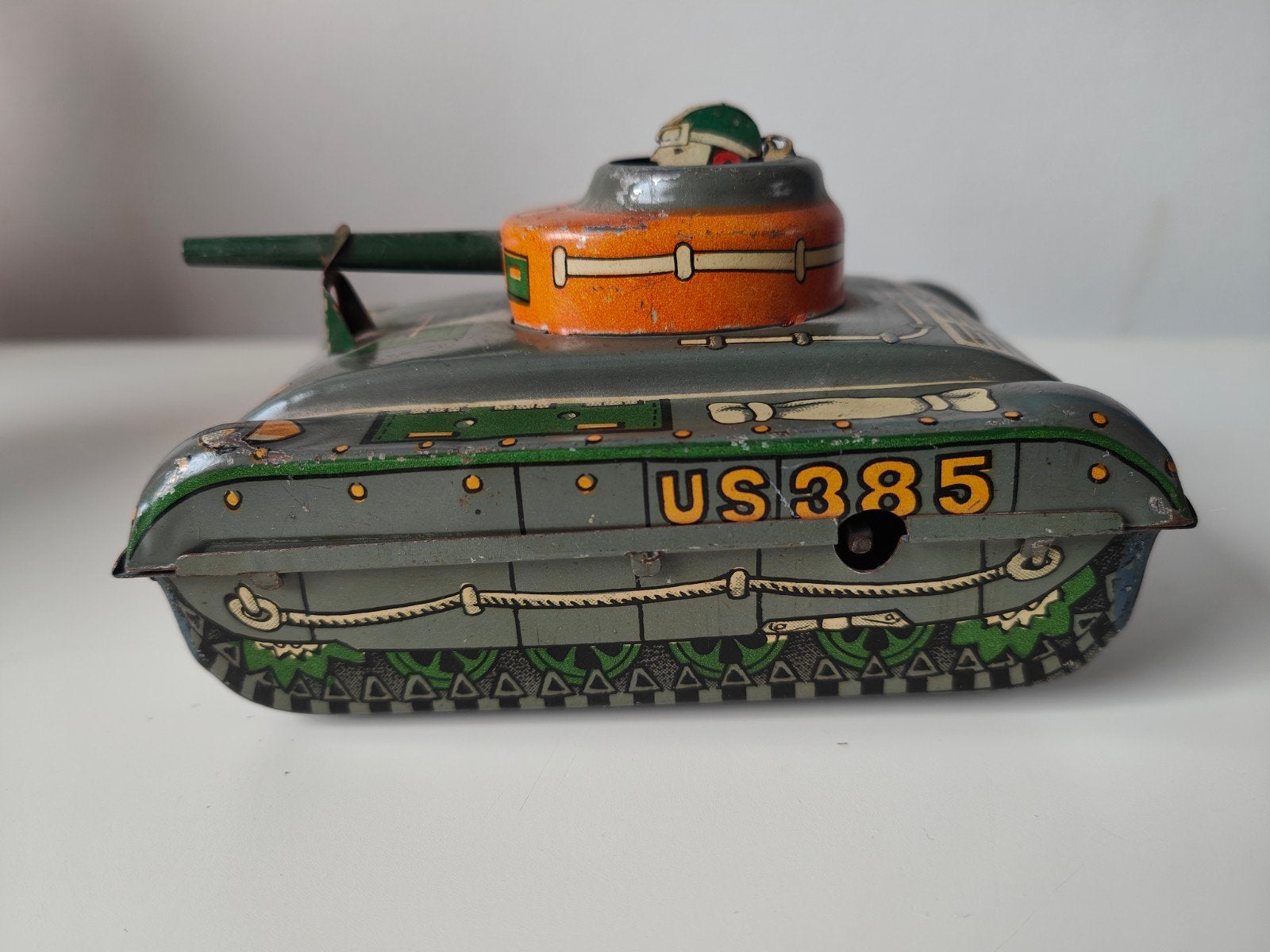 Vintage SAN Toys Japan Blikken Speelgoed Tank US385, Ophalen of Verzenden, Gebruikt