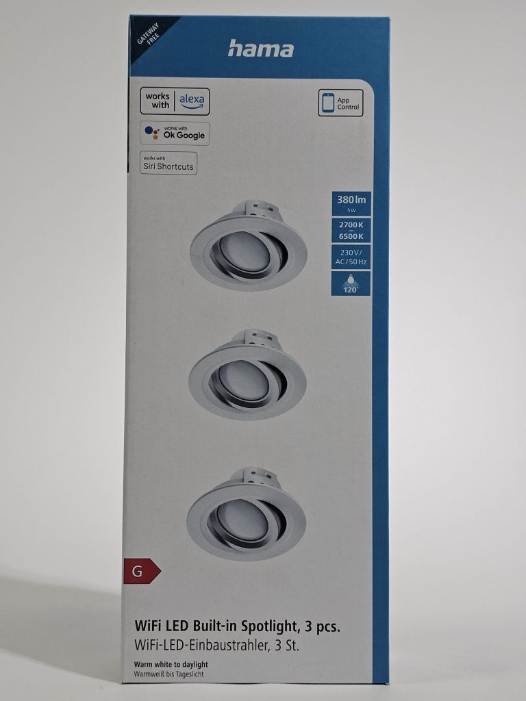 Hama WiFi LED Inbouwspot - Wit (3-Pack) | Nieuw, 30 tot 60 watt, Led-lamp, Info.nl@hama.com, Nieuw