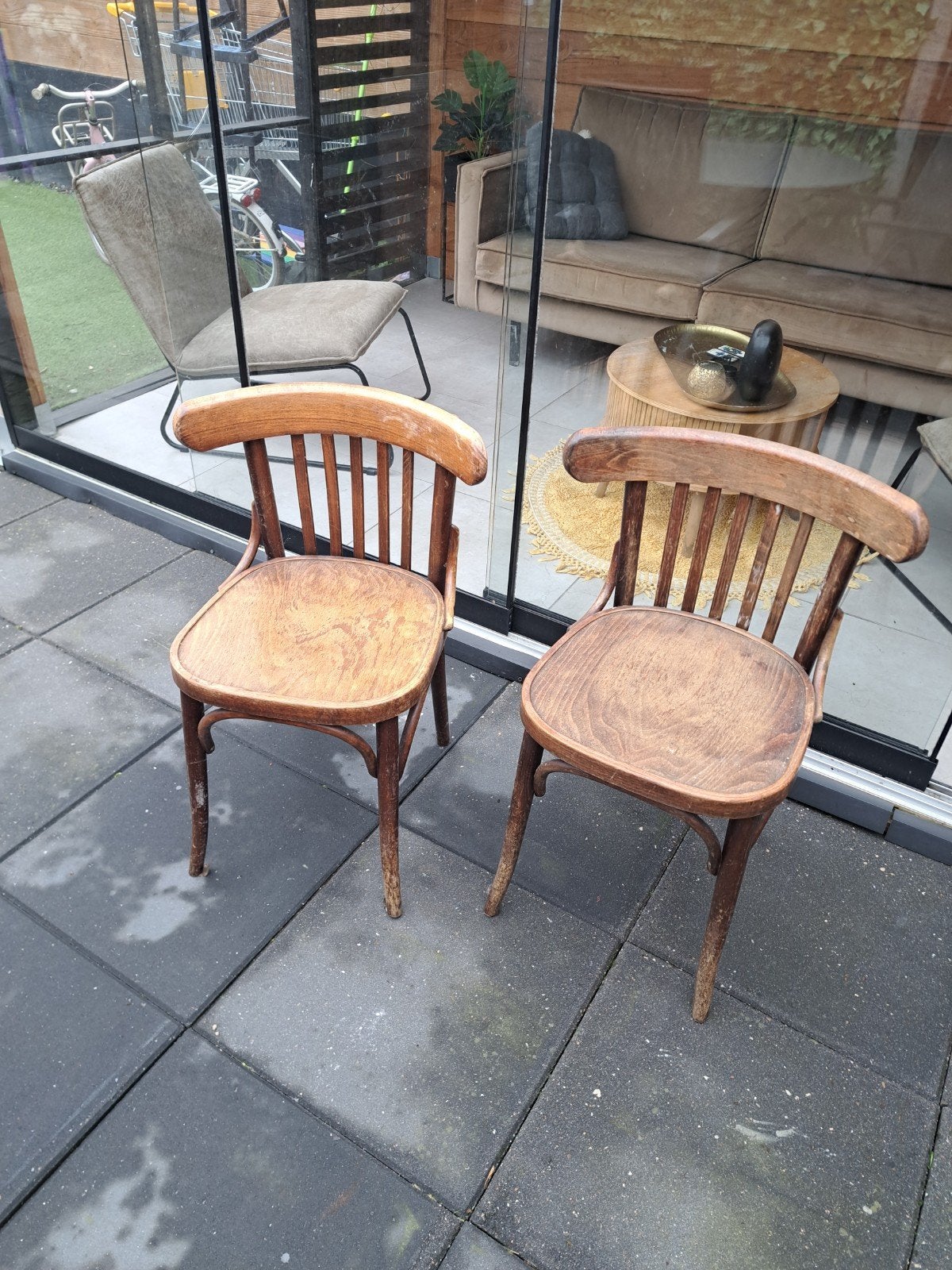 Vintage cafestoelen 2 stuks, Ophalen of Verzenden