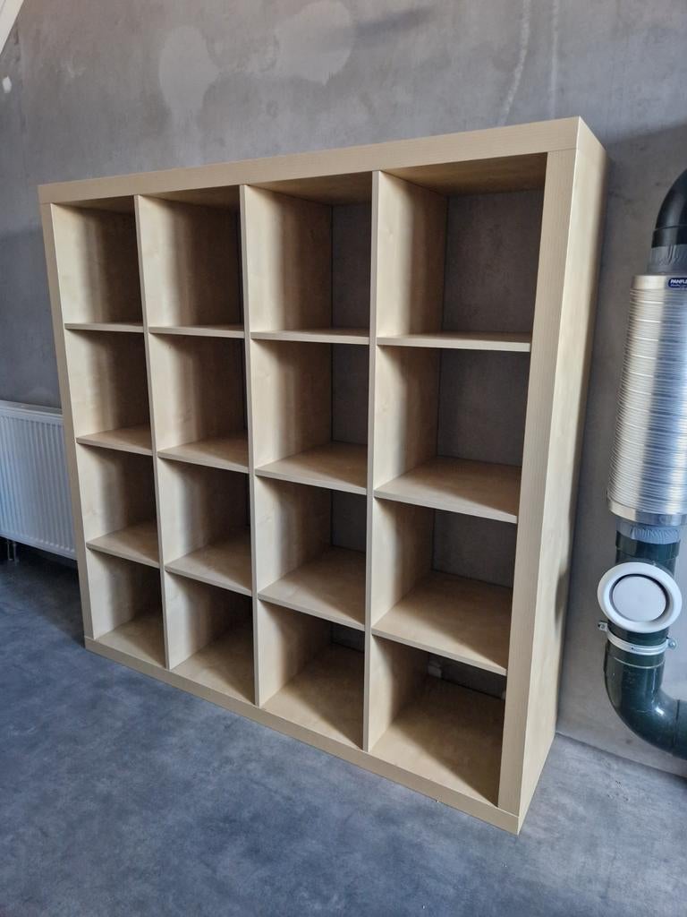 Eikenkleur IKEA KALLAX open kast, 16-vaks, Huis en Inrichting, Ophalen, Gebruikt, 100 tot 150 cm, Minder dan 100 cm
