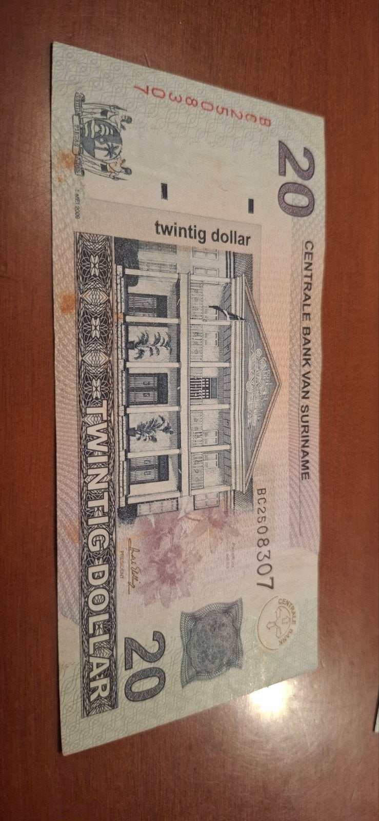 Surinaams 20 dollar biljet - Centrale Bank van Suriname, Postzegels en Munten, Ophalen of Verzenden, Zuid-Amerika, Los biljet
