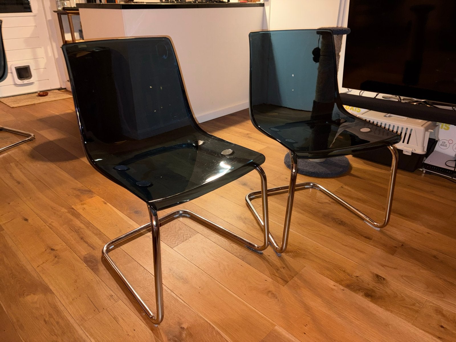 Ikea Tobias stoelen donkerblauw 2 stuks, Ophalen, Twee, Blauw, Space age