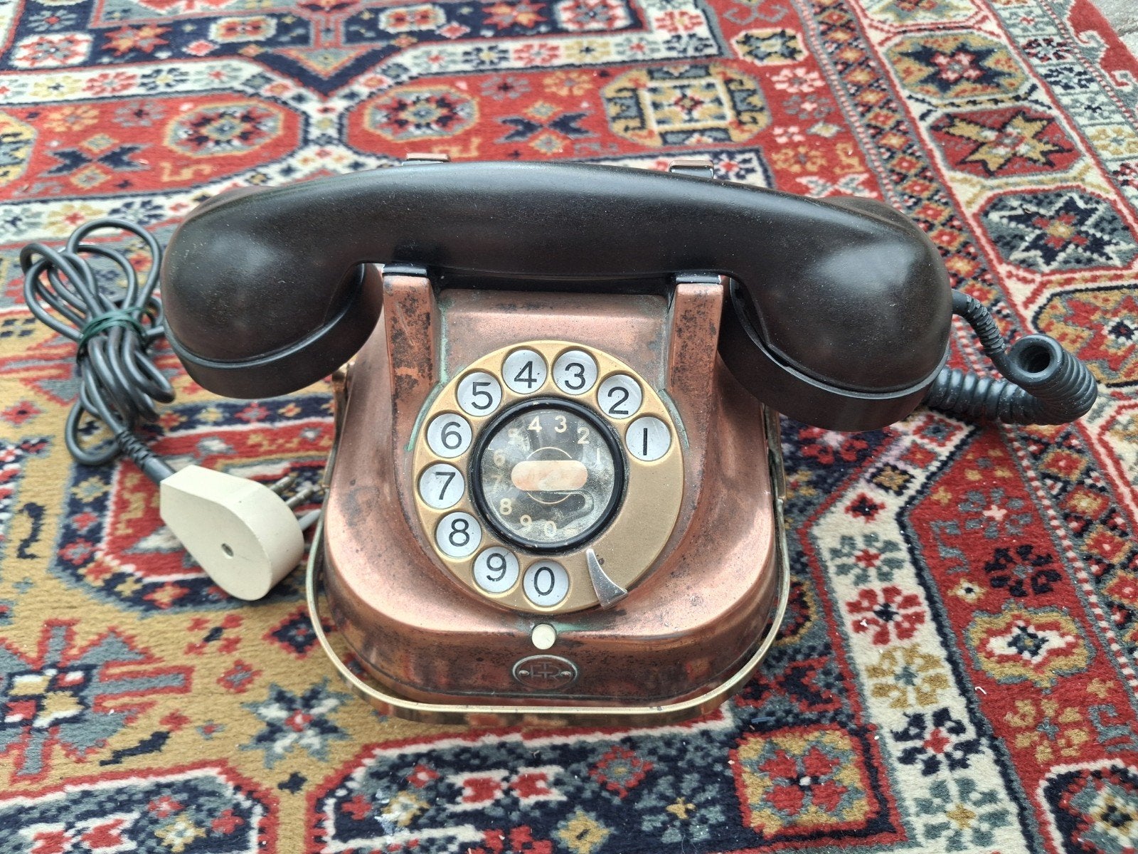 antieke koperen telefoon, Ophalen of Verzenden