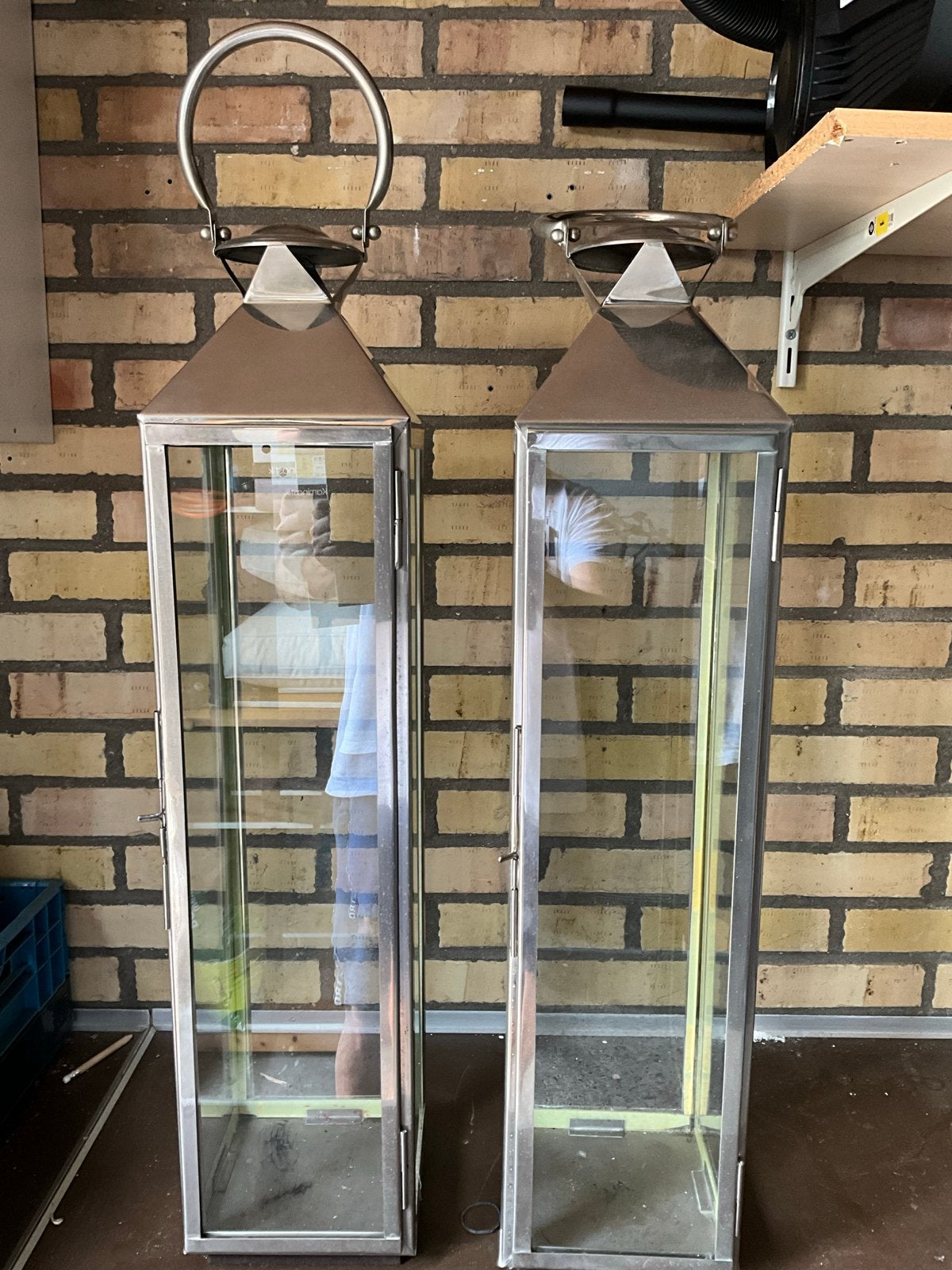 Set van 2 RVS Lantaarns - Modern en Stijlvol, Overige merken, Overige fittingen, Zo goed als nieuw, Zilver