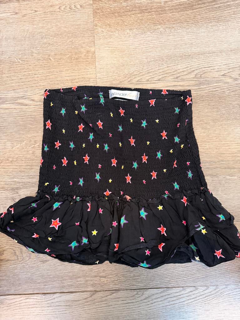 Wanderlust rokje met sterrenprint - Maat M, Kleding | Dames, Rokken, Zo goed als nieuw, Maat 38/40 (M), Zwart, Boven de knie, Ophalen of Verzenden