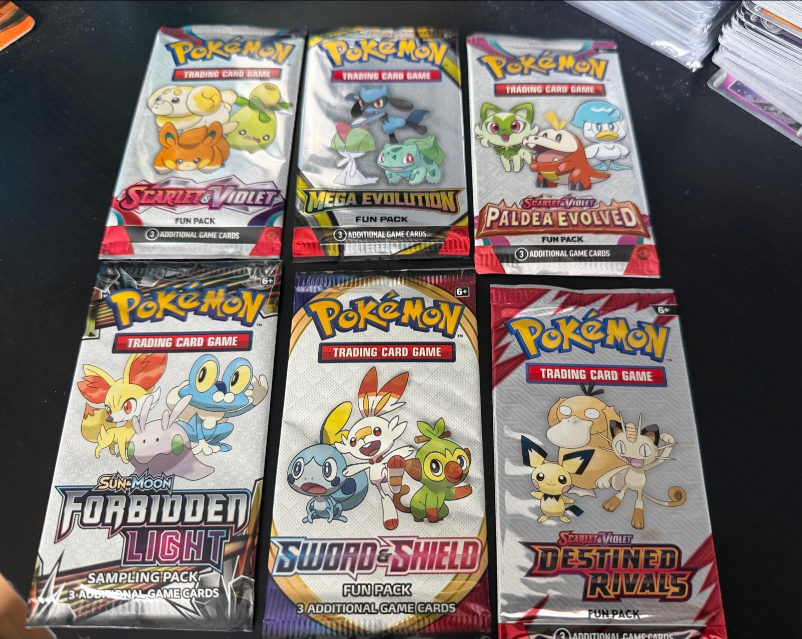 6x Sealed Fun Booster Packs – Diverse Sets Pokémon TCG, Ophalen of Verzenden, Nieuw, Booster
