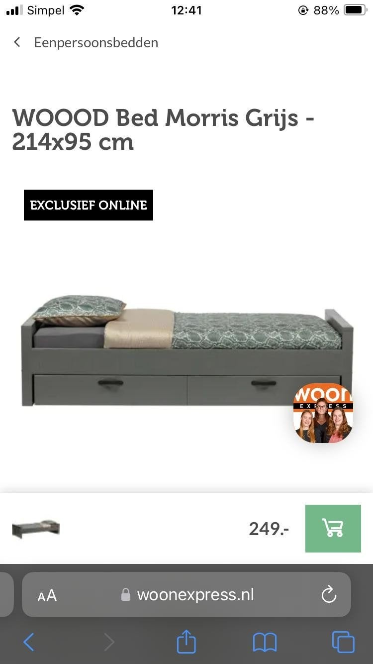 houten bed met lade, Kinderen en Baby's, Babywiegjes en Ledikanten, Ophalen, Zo goed als nieuw, Ledikant