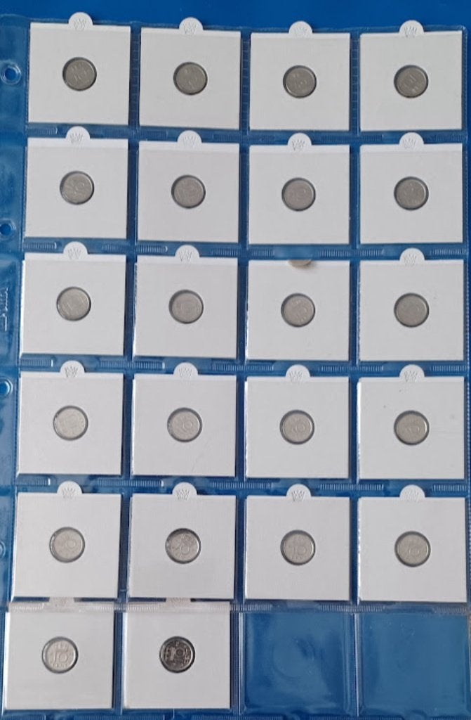 Lot van 22 dubbeltjes Koningin Juliana UNC - 1959-1979 UNC, Postzegels en Munten, Munten | Nederland, Verzenden, Koningin Juliana