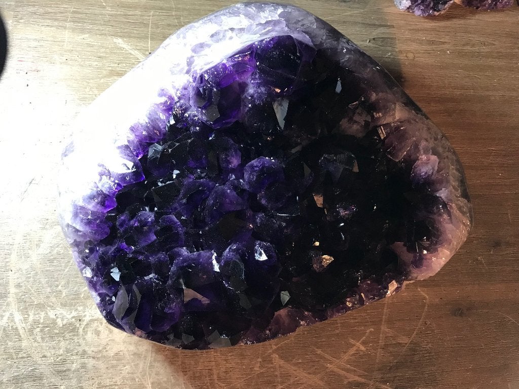 Amethist cluster (10) 16,45 kg, 30x25x10 cm diep paars, Ophalen of Verzenden, Mineraal