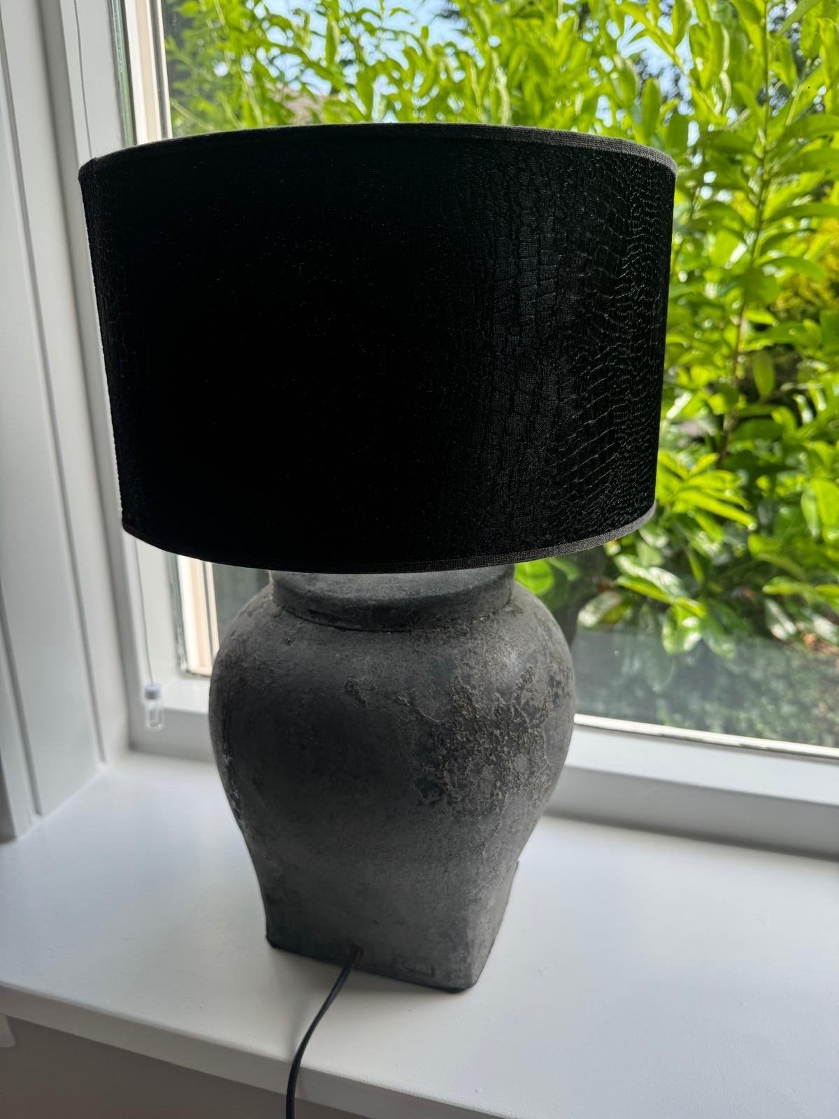 Set van 2 robuuste kruiklampen met zwarte kap, Huis en Inrichting, Lampen | Tafellampen, Ophalen, Overige materialen, Minder dan 50 cm