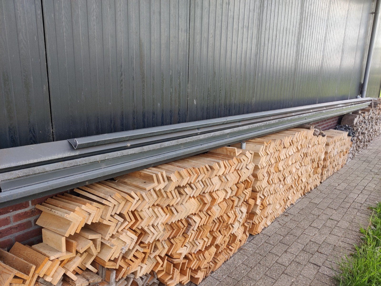 Aluminium dakgoot ruim 4 x 7,50m 750 cm aan een stuk, Ophalen, Gebruikt, Overige typen, 15 m² of meer