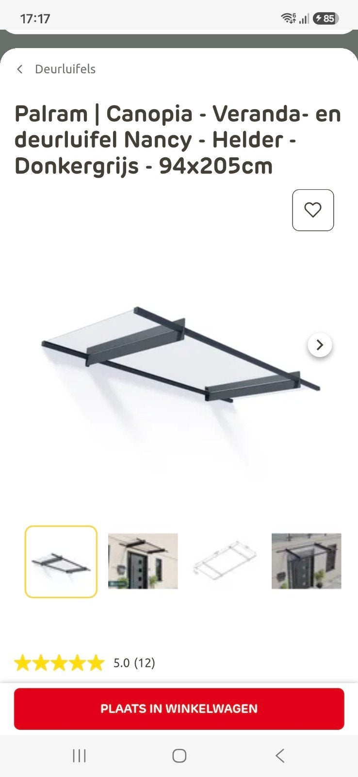 Nieuwe Deurluifel Palram Canopia Nancy 205x94cm, Ophalen