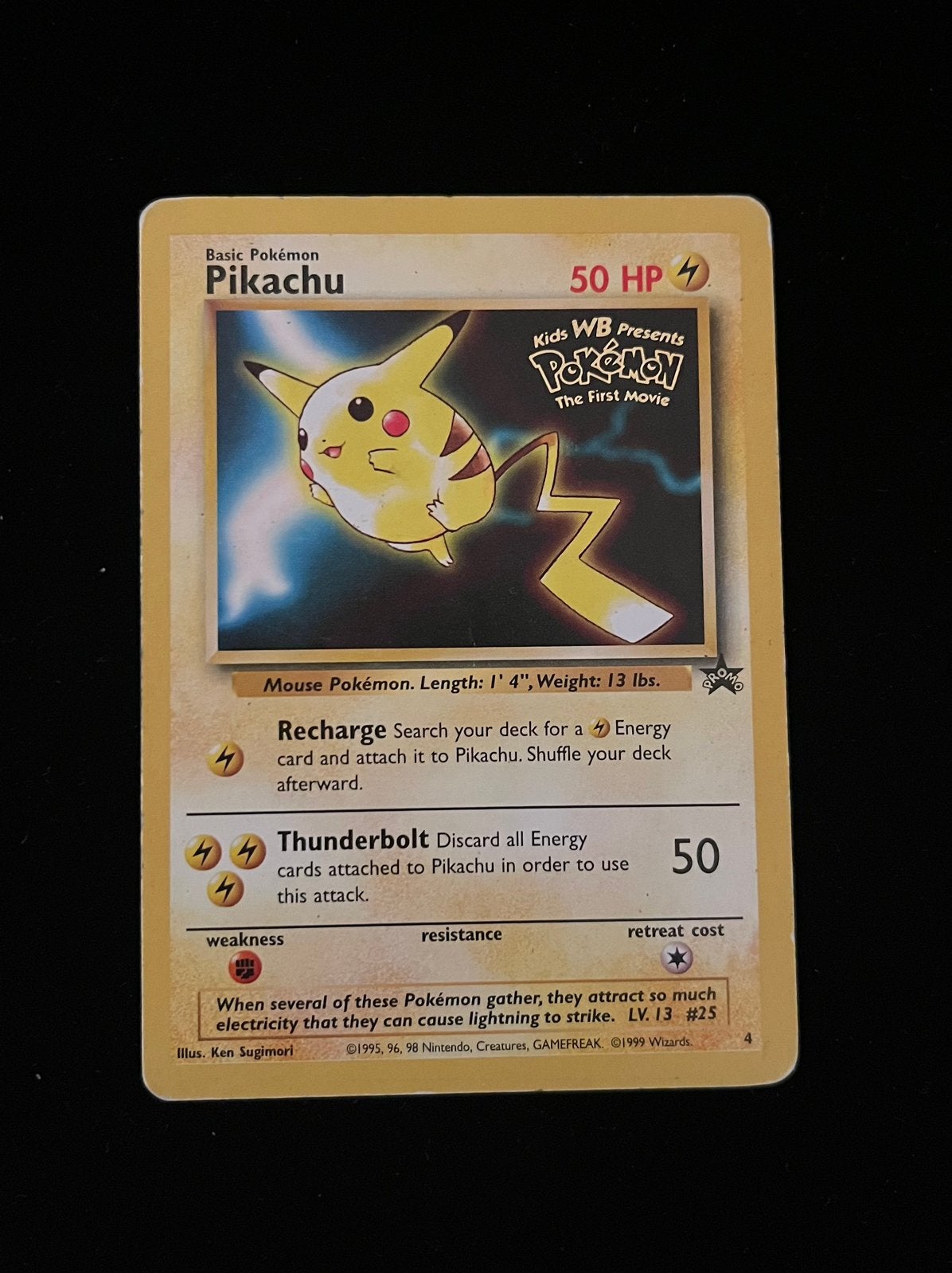 Pikachu Pokémon The First Movie Promo Kaart, Verzenden, Gebruikt, Losse kaart