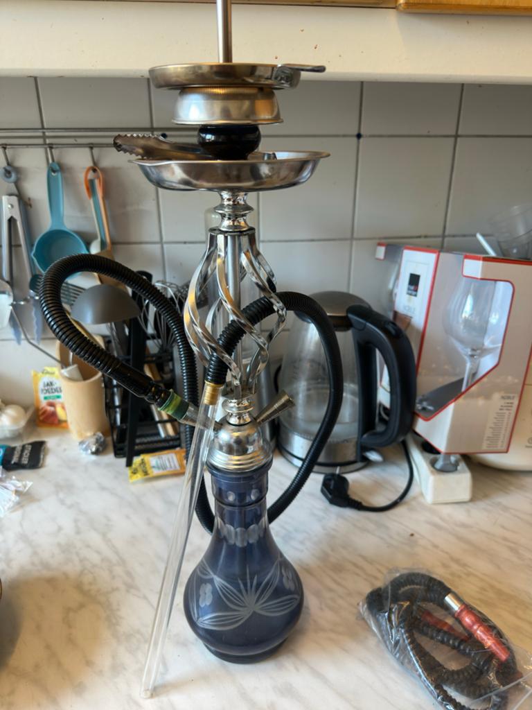 Mooie waterpijp met accessoires, Ophalen, Gebruikt, (Water)pijp