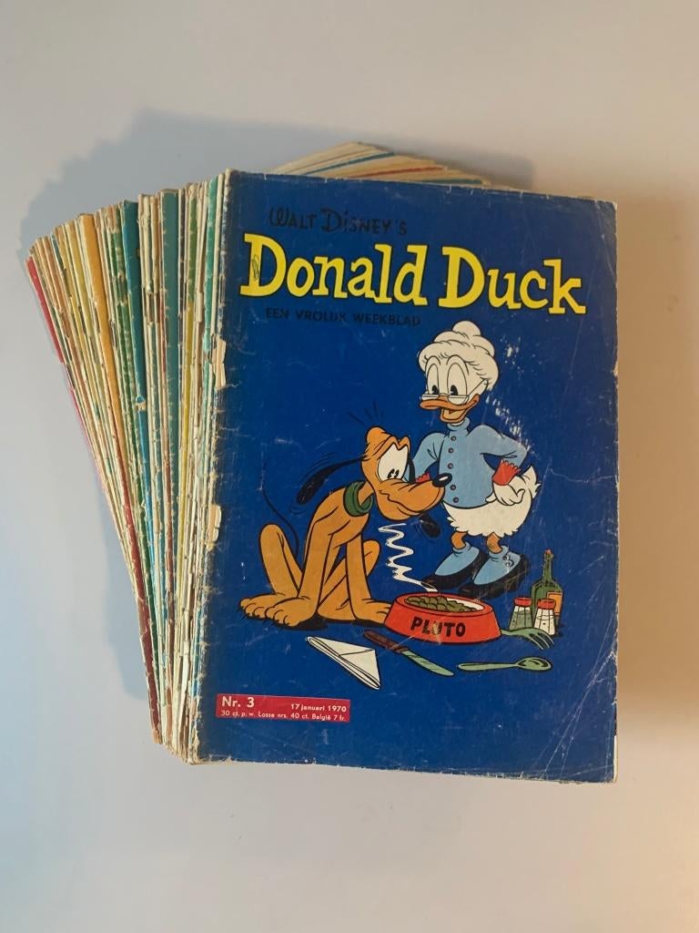 Donald Duck weekblad jaargang 1970 (geboortejaar als cadeau), Meerdere stripboeken, Ophalen of Verzenden, Gelezen, Donald Duck