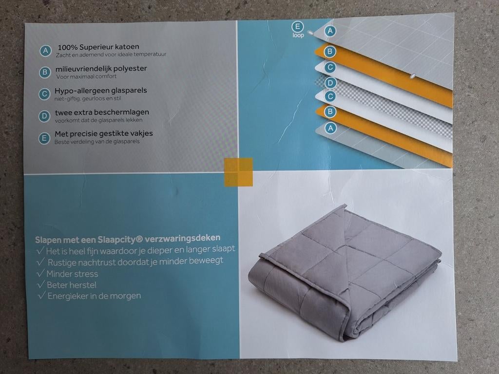 Zgan verzwaringsdeken 7 KG weighted blanket verzwaarde deken, Eenpersoons, Ophalen of Verzenden, Grijs, Deken of Dekbed