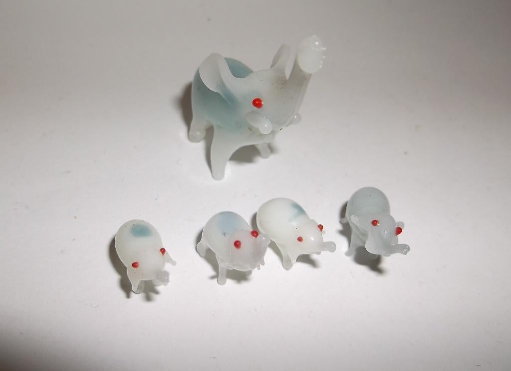 Vintage Glas Olifanten Beelden, Jaren 80, Verzamelen, Beelden en Beeldjes, Ophalen of Verzenden, Nieuw, Dier