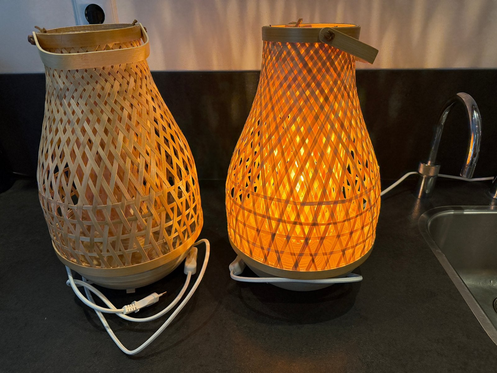Ikea Misterhult tafellamp, bedlamp - 2 voor de prijs van 1, Ophalen of Verzenden, Zo goed als nieuw, Inclusief lichtbron, 36 cm
