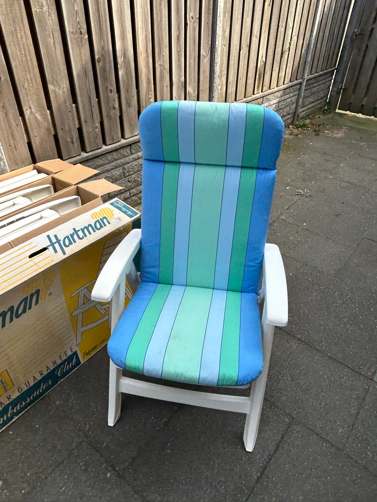 Hartman Ambassador Club tuinstoelen 2stuks met kussens 4 st, Ophalen, Zo goed als nieuw