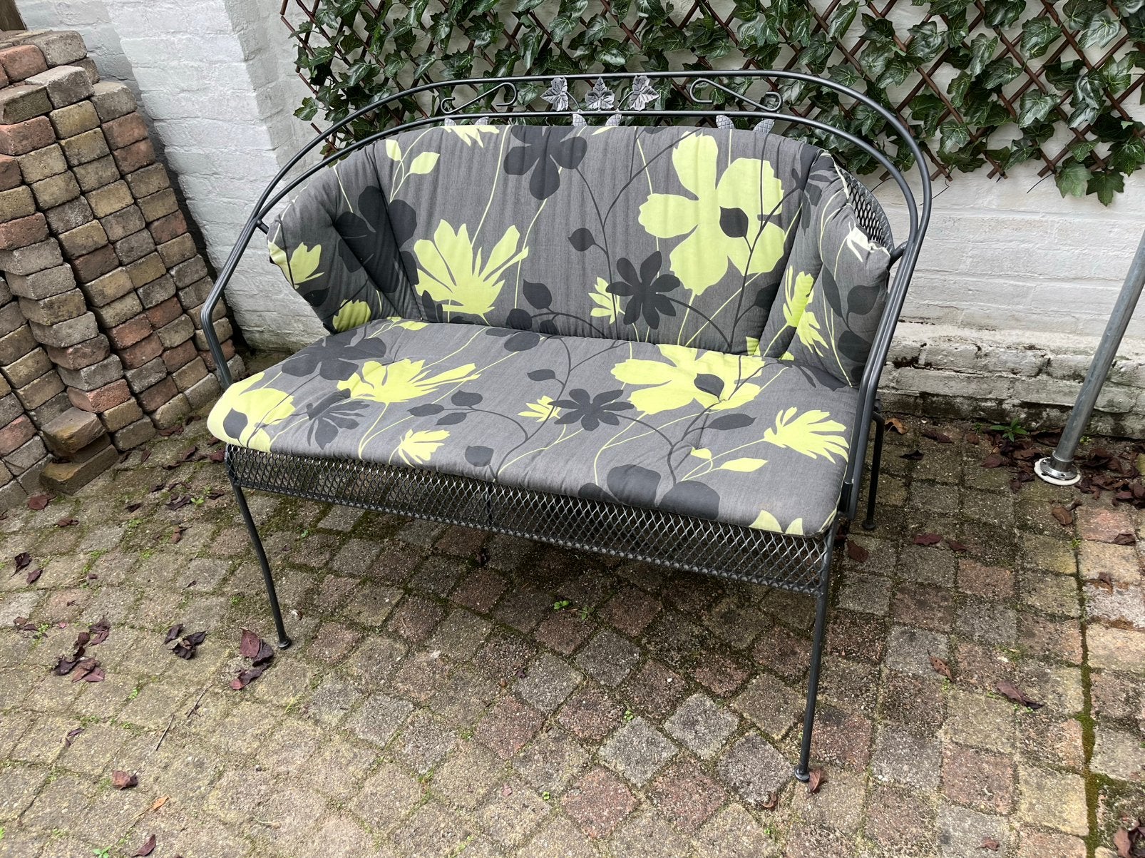 Originele metalen Kettler 2 zits bank met kussen., Ophalen, Gebruikt, Metaal