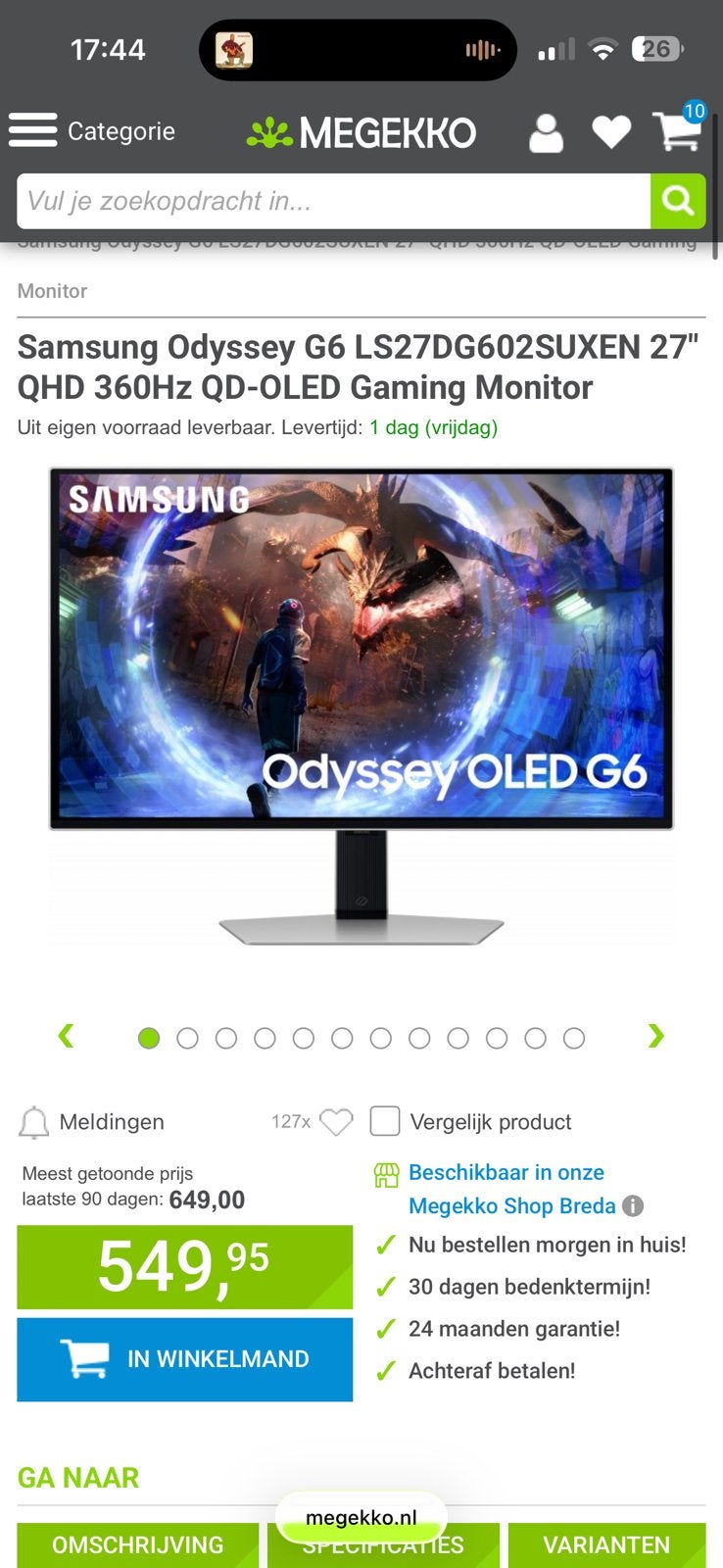 Samsung Odyssey G6 OLED 27” 360Hz | Zo goed als nieuw, Ophalen, Zo goed als nieuw