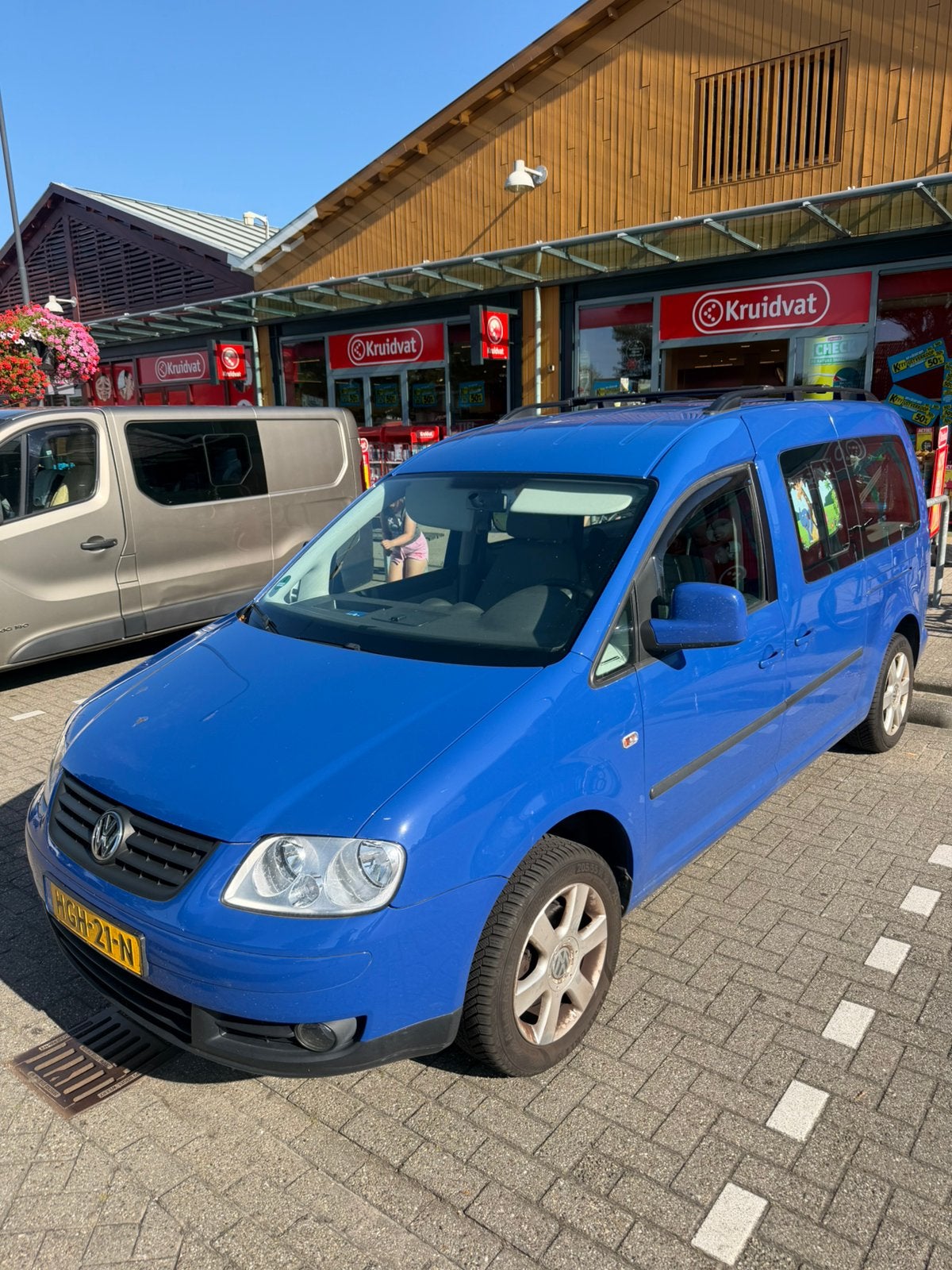 Volkswagen Caddy 1.6 75KW Maxi Life Combi 2008 Blauw, Auto's, Voorwielaandrijving, 4 cilinders, 7 stoelen, Overige kleuren