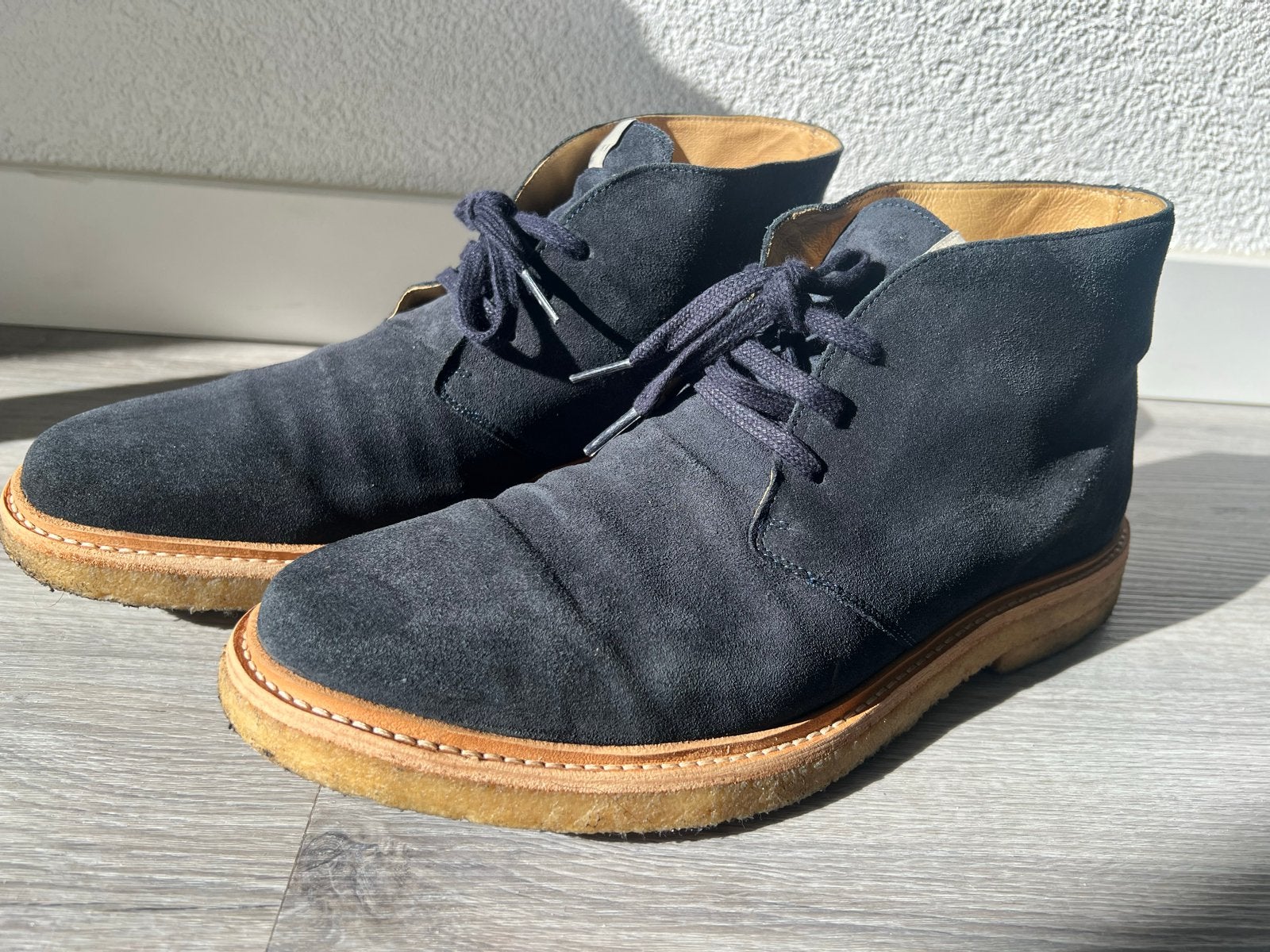 Heren schoenen donkerblauw maat 43 - Zo goed als nieuw, Ophalen of Verzenden, Zo goed als nieuw, Blauw, Veterschoenen