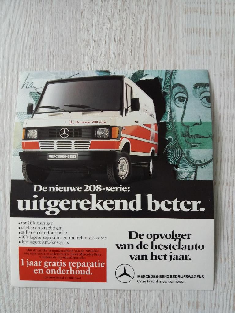 sticker Mercedes Benz De nieuwe 208 - serie uitgerekend bete, Verzamelen, Stickers, Ophalen of Verzenden, Zo goed als nieuw, Auto of Motor