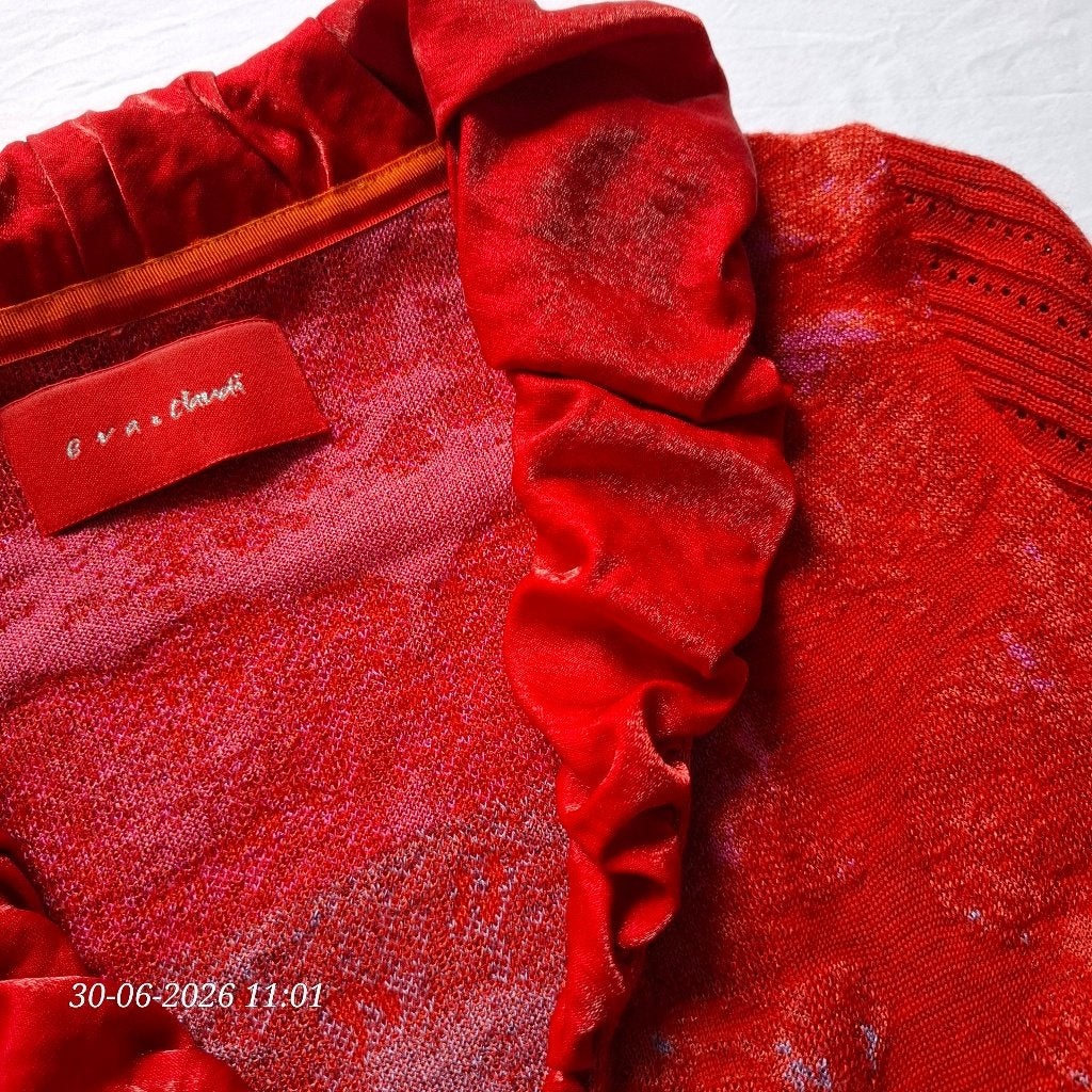 Chique rood winter vest van Eva & Claudi, Zo goed als nieuw, Eva & claudi, Rood, Ophalen