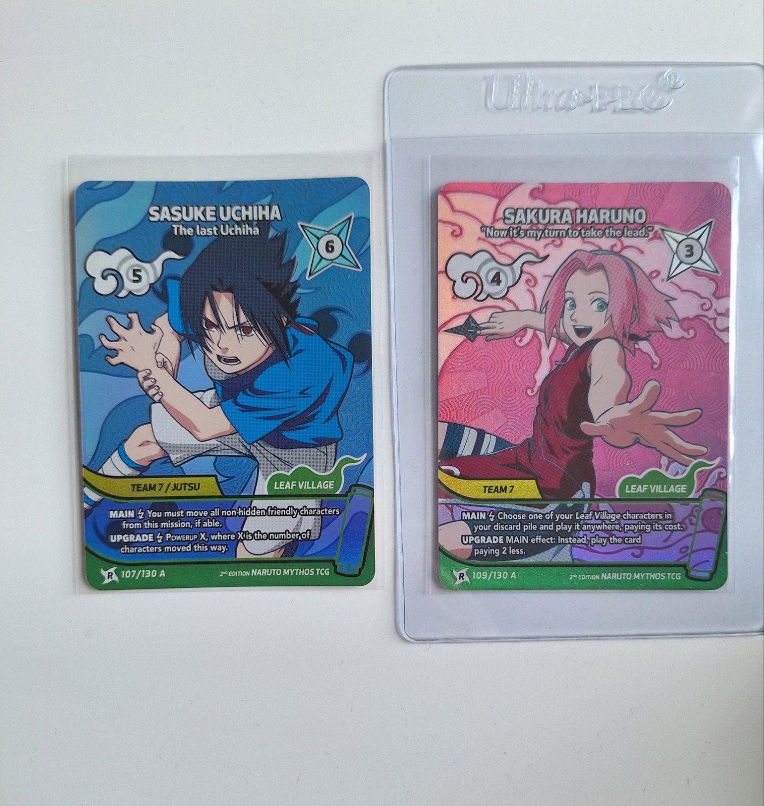 Naruto Mythos TCG Sasuke & Sakura 2nd Edition Engels, Ophalen of Verzenden, Zo goed als nieuw, Losse kaart, Foil
