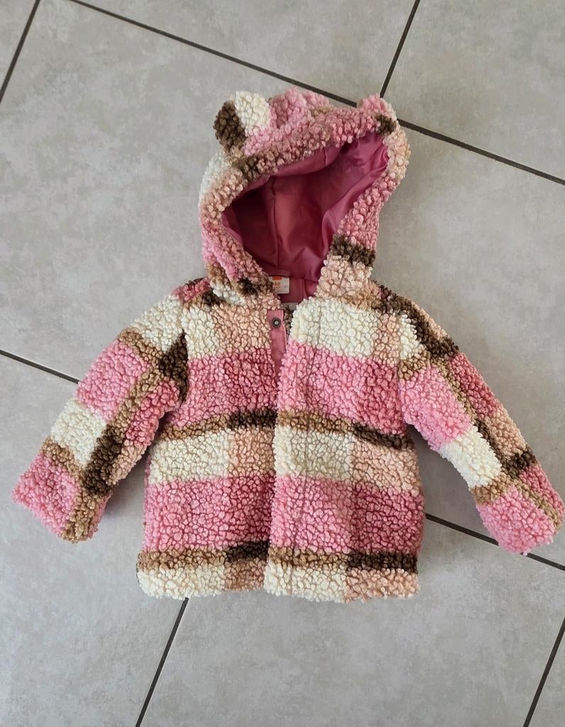 Hema Winterjas Maat 80 - Roze/Bruin Teddy, Kinderen en Baby's, Babykleding | Overige, Meisje, Ophalen of Verzenden