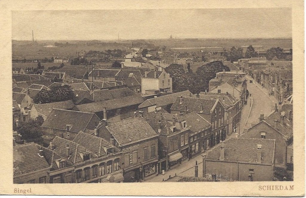 Schiedam (Z.H.) Singel, Panorama, Ophalen of Verzenden, 1920 tot 1940, Ongelopen, Zuid-Holland