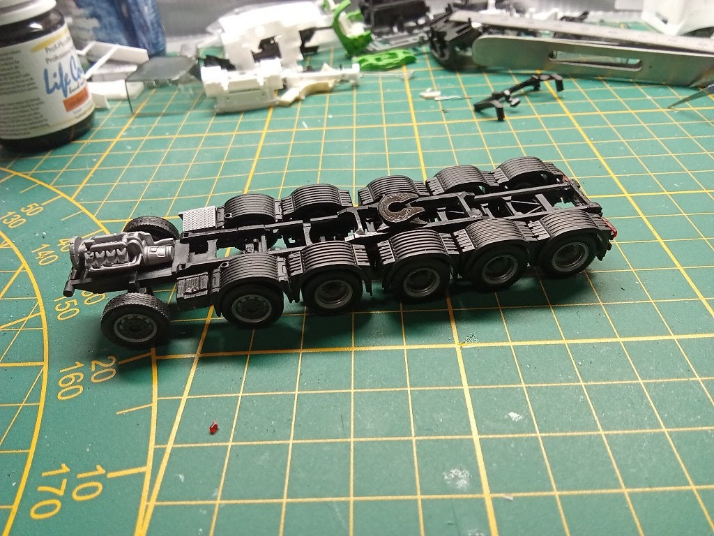 Herpa Scania 6 asser trekker chassis met wielen, Ophalen of Verzenden, Gebruikt, Bus of Vrachtwagen, Herpa