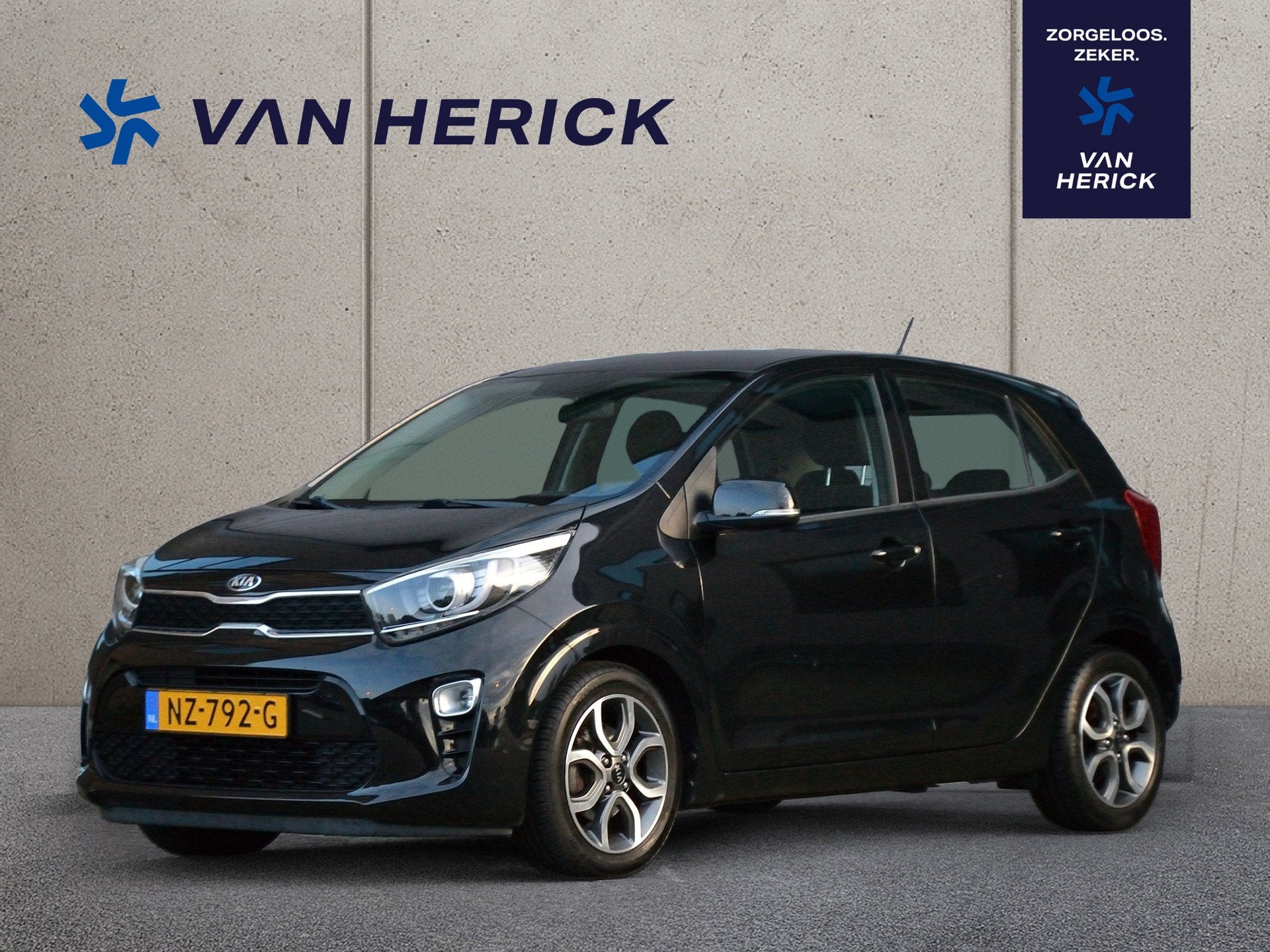 Kia Picanto 1.0 CVVT First Edition 5-Deurs | Camera | Clima, Voorwielaandrijving, Stof, Gebruikt, Zwart