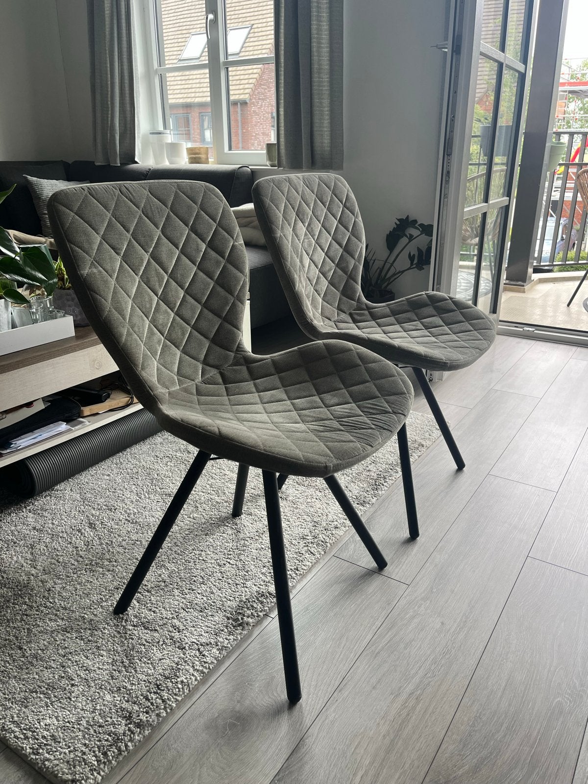 4x Lucca Stoelen Grijs - Comfortabel en Stijlvol, Huis en Inrichting, Stoelen, Ophalen, Gebruikt, Vier, Stof