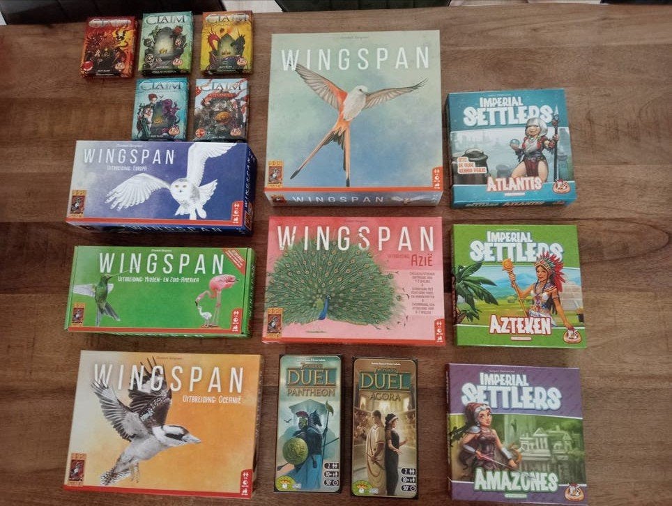 Lege speldozen: Wingspan, Claim, Imperial Settlers, 7Wonders, Hobby en Vrije tijd, Gezelschapsspellen | Bordspellen, Ophalen of Verzenden