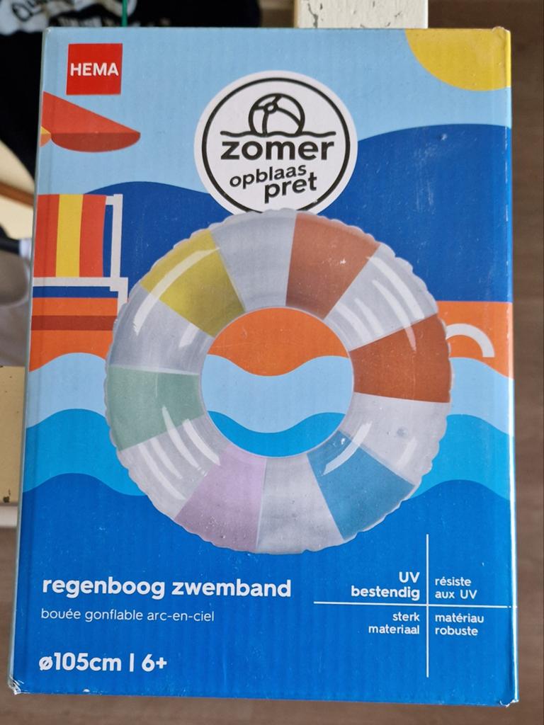 HEMA Regenboog Zwemband Ø105cm - Zomer Opblaas Pret, Ophalen, Nieuw
