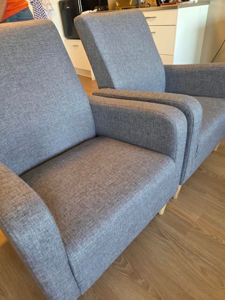Comfortabele grijze fauteuils - Zo goed als nieuw, Ophalen, 75 tot 100 cm, Zo goed als nieuw, 50 tot 75 cm
